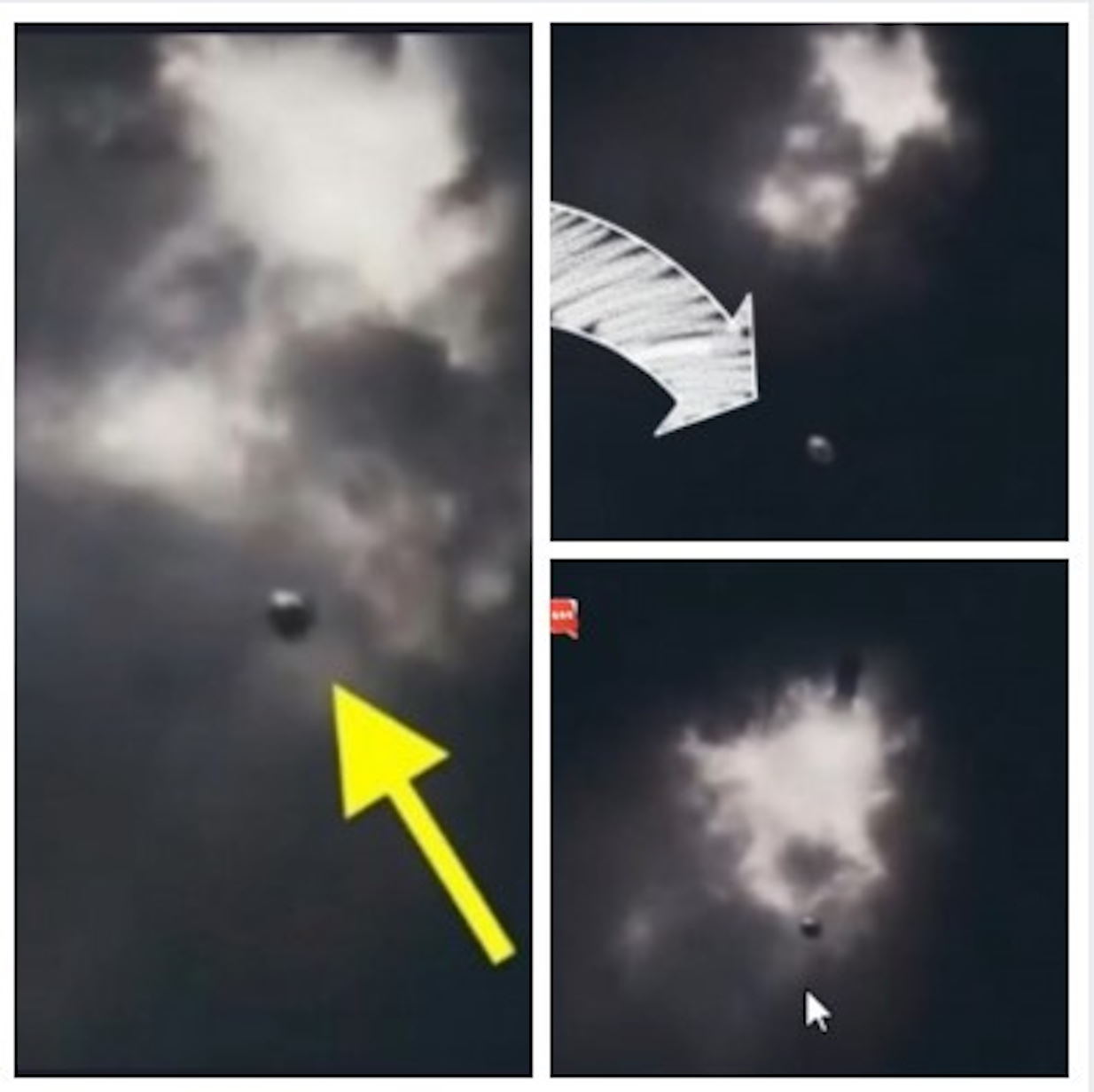 Captura de pantalla del objeto esférico en el video de SpaceX